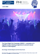 The Good Night Out Campaign (GNOC): Evaluation of a nightlife worker training programme to prevent sexual violence in Birmingham